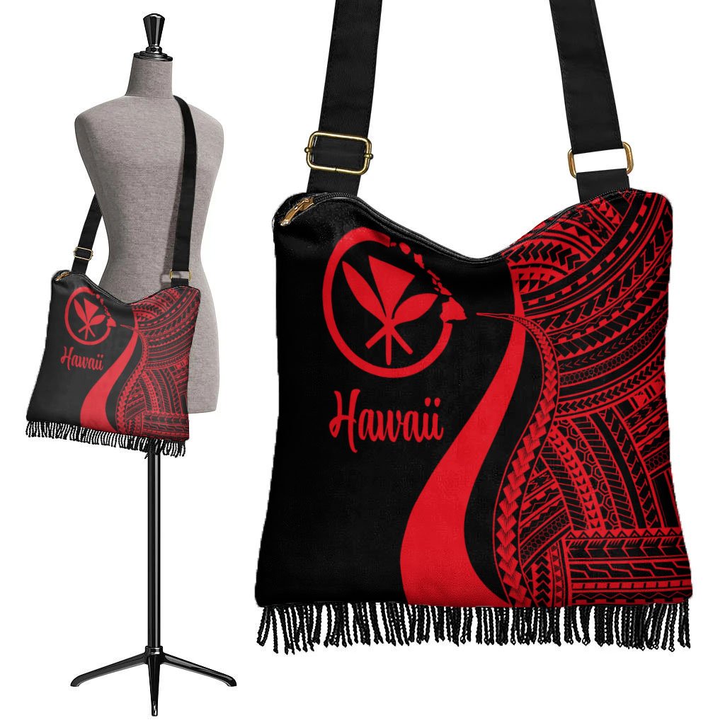 Hawaii Boho Handbag - Red Polynesian Tentacle Tribal Pattern - Polynesian Pride