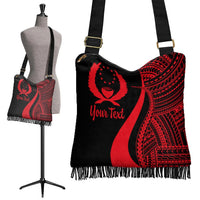 Pohnpei Custom Personalised Boho Handbag - Red Polynesian Tentacle Tribal Pattern - Polynesian Pride