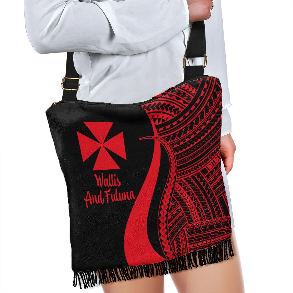 Wallis And Futuna Boho Handbag - Red Polynesian Tentacle Tribal Pattern - Polynesian Pride
