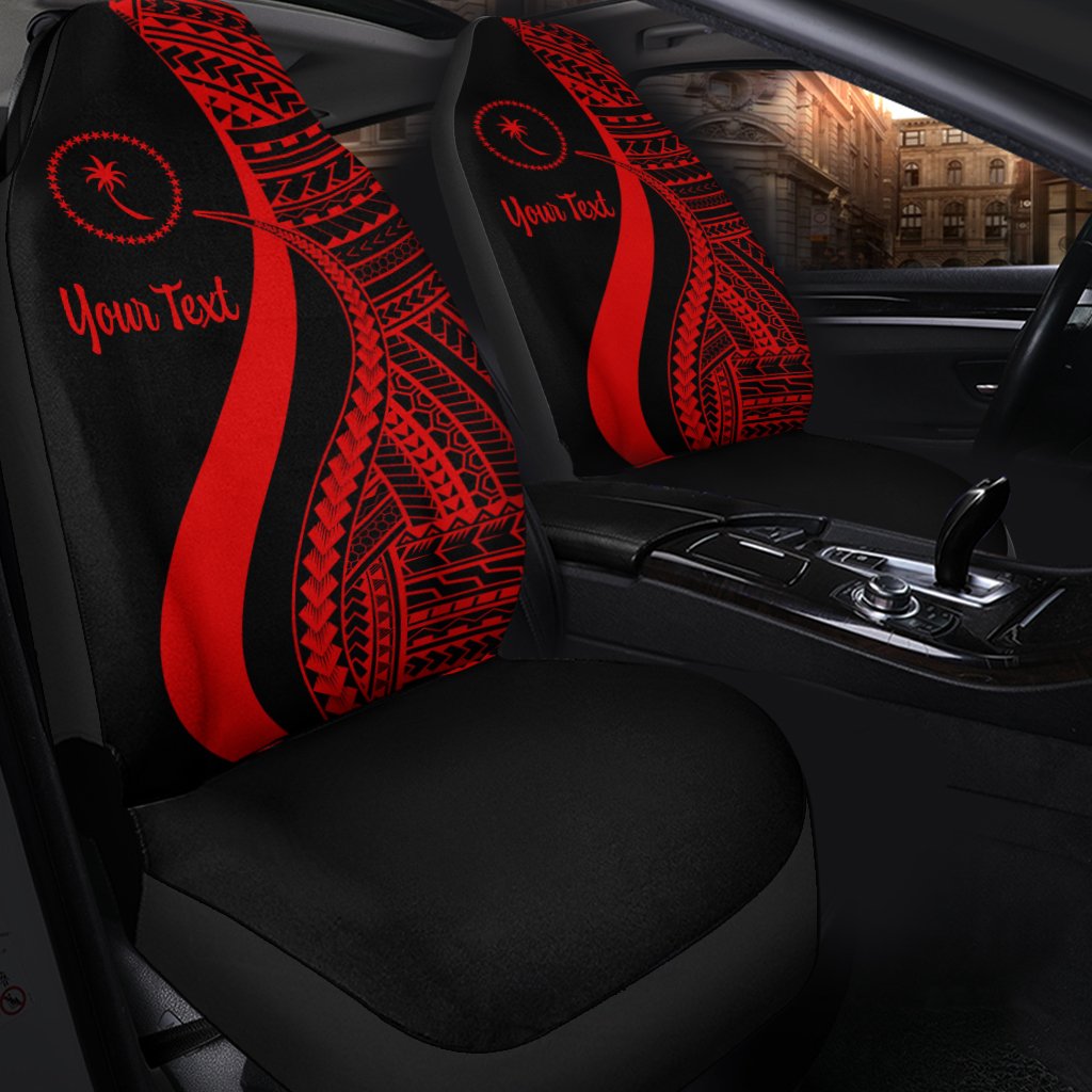 Chuuk Custom Personalised Car Seat Covers - Red Polynesian Tentacle Tribal Pattern - Polynesian Pride