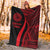 American Samoa Premium Blanket - Red Polynesian Tentacle Tribal Pattern - Polynesian Pride