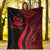 Vanuatu Custom Personalised Premium Blanket - Red Polynesian Tentacle Tribal Pattern - Polynesian Pride