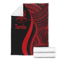 Tuvalu Premium Blanket - Red Polynesian Tentacle Tribal Pattern - Polynesian Pride