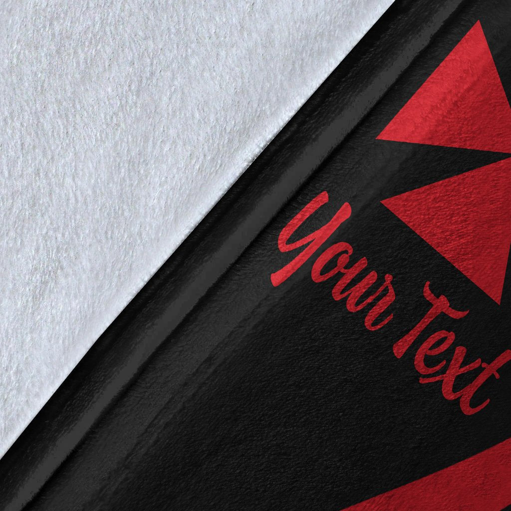 Wallis And Futuna Custom Personalised Premium Blanket - Red Polynesian Tentacle Tribal Pattern - Polynesian Pride