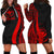 Hawaii Women's Hoodie Dress - Red Polynesian Tentacle Tribal Pattern Red - Polynesian Pride