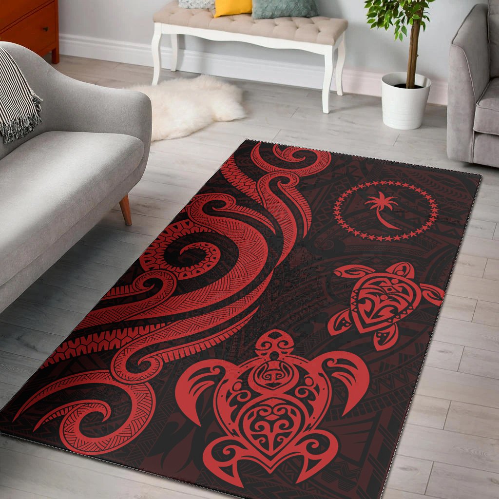 Chuuk Area Rug - Red Tentacle Turtle Red - Polynesian Pride