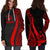 Vanuatu Women's Hoodie Dress - Red Polynesian Tentacle Tribal Pattern - Polynesian Pride