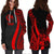 Tonga Women's Hoodie Dress - Red Polynesian Tentacle Tribal Pattern - Polynesian Pride