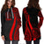 Palau Women's Hoodie Dress - Red Polynesian Tentacle Tribal Pattern - Polynesian Pride