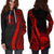 Federated States of Micronesia Women's Hoodie Dress - Red Polynesian Tentacle Tribal Pattern - Polynesian Pride