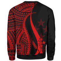 Kosrae Custom Personalised Sweatshirt - Red Polynesian Tentacle Tribal Pattern - Polynesian Pride