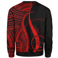 Chuuk Custom Personalised Sweatshirt - Red Polynesian Tentacle Tribal Pattern - Polynesian Pride