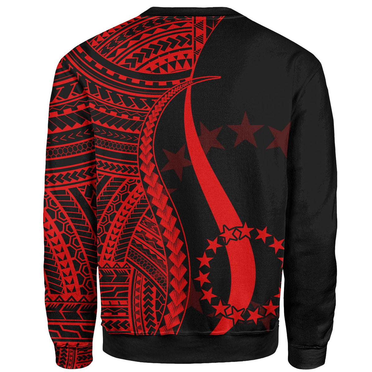 Cook Islands Sweatshirt - Red Polynesian Tentacle Tribal Pattern - Polynesian Pride
