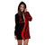 Vanuatu Women's Hoodie Dress - Red Polynesian Tentacle Tribal Pattern - Polynesian Pride