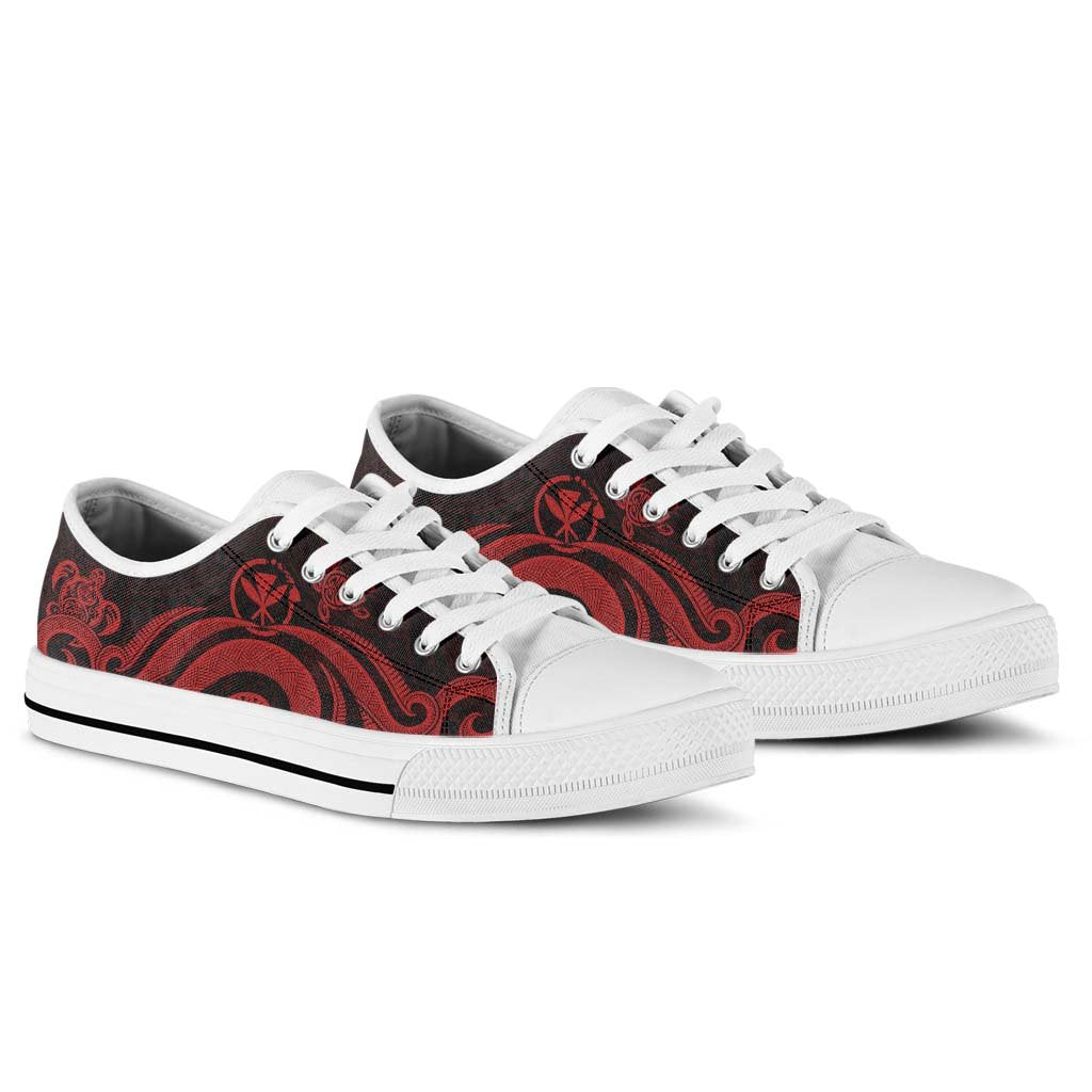 Hawaii Low Top Canvas Shoes - Red Tentacle Turtle - Polynesian Pride