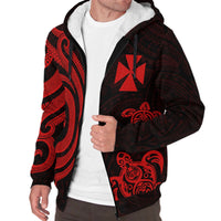 Wallis and Futuna Sherpa Hoodie - Red Tentacle Turtle - Polynesian Pride