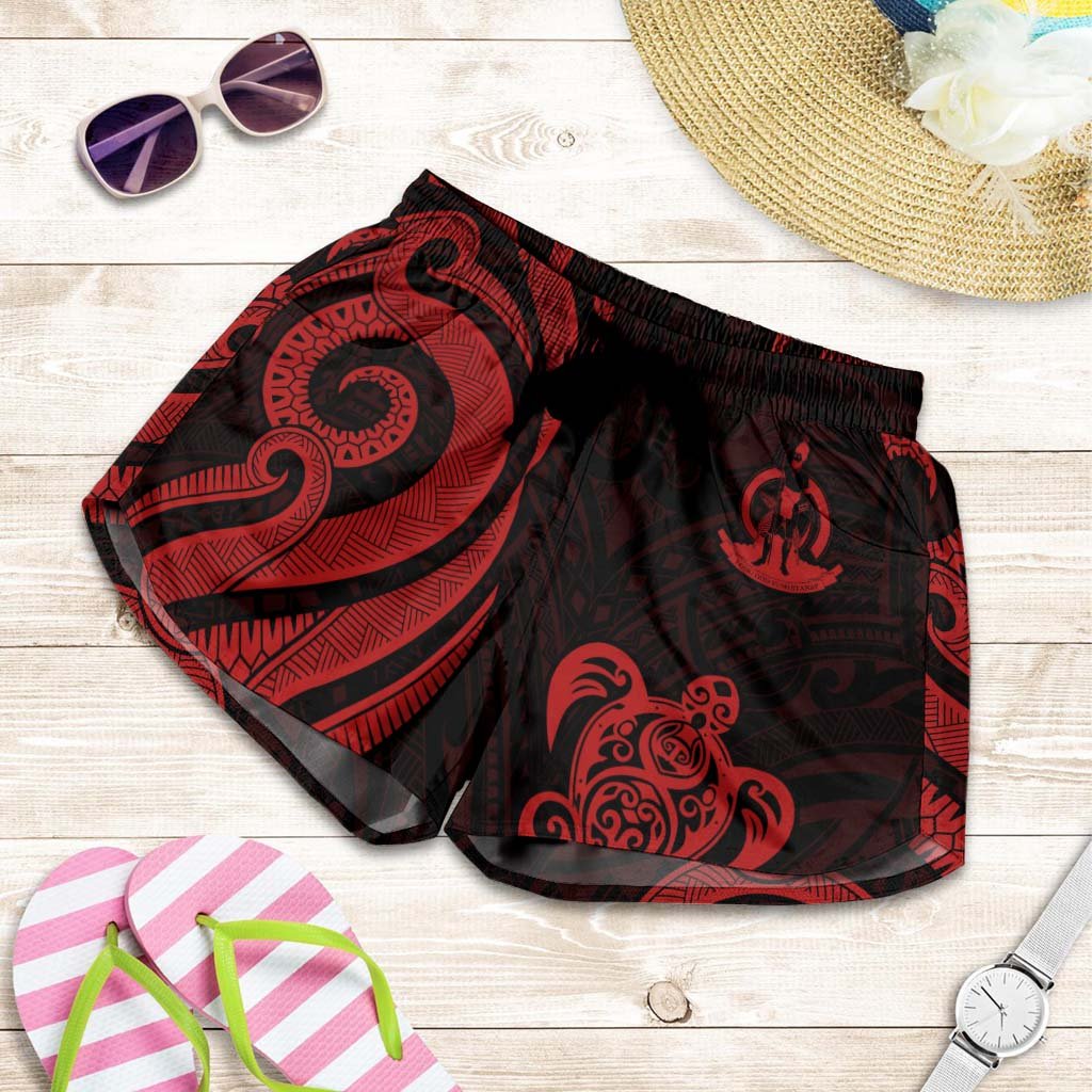 Vanuatu Women's Short - Red Tentacle Turtle Women Red - Polynesian Pride