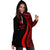 Marshall Islands Women's Hoodie Dress - Red Polynesian Tentacle Tribal Pattern - Polynesian Pride