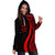 Marshall Islands Women's Hoodie Dress - Red Polynesian Tentacle Tribal Pattern Crest - Polynesian Pride