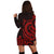 Fiji Women Hoodie Dress - Red Tentacle Turtle Crest - Polynesian Pride