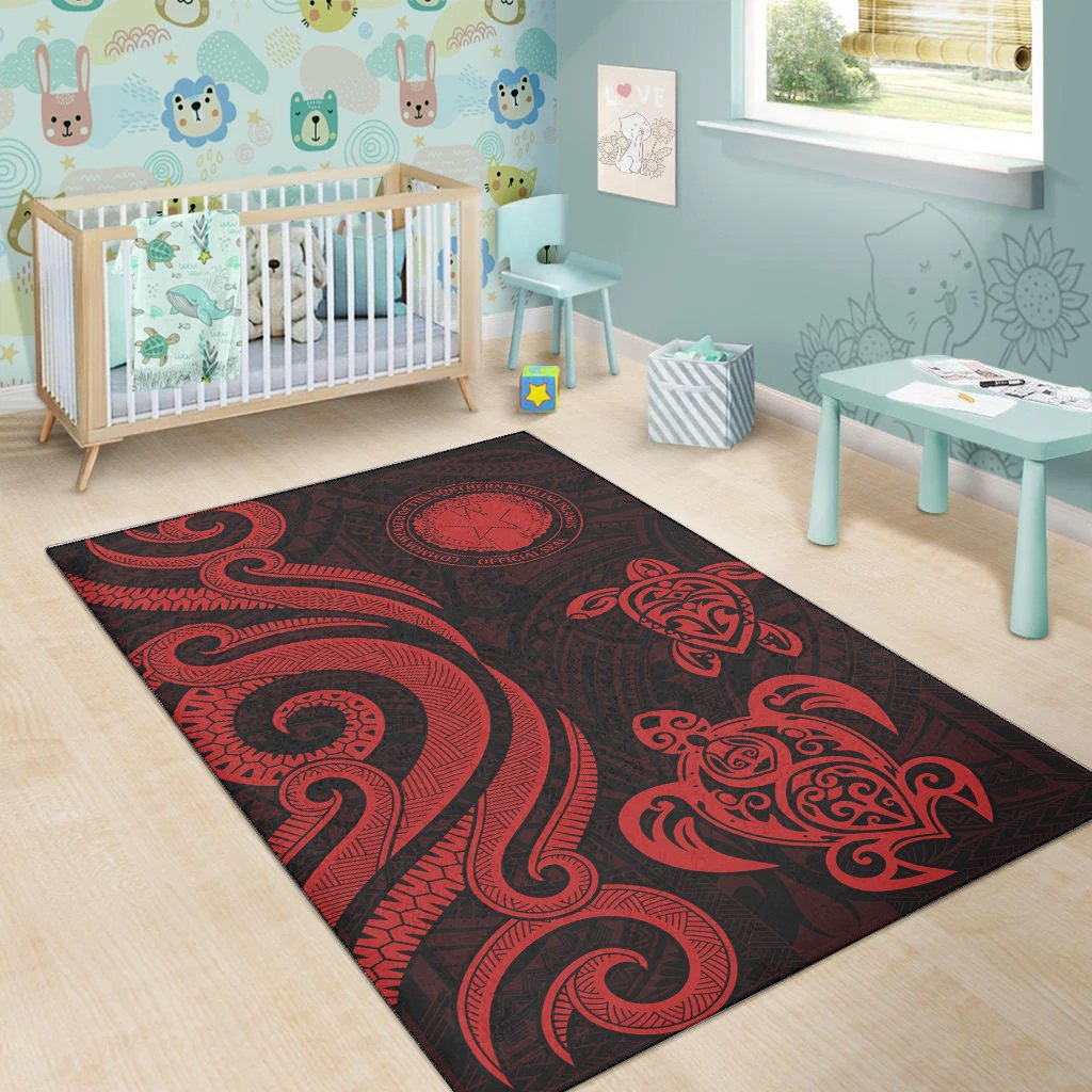 Northern Mariana Islands Area Rug - Red Tentacle Turtle - Polynesian Pride