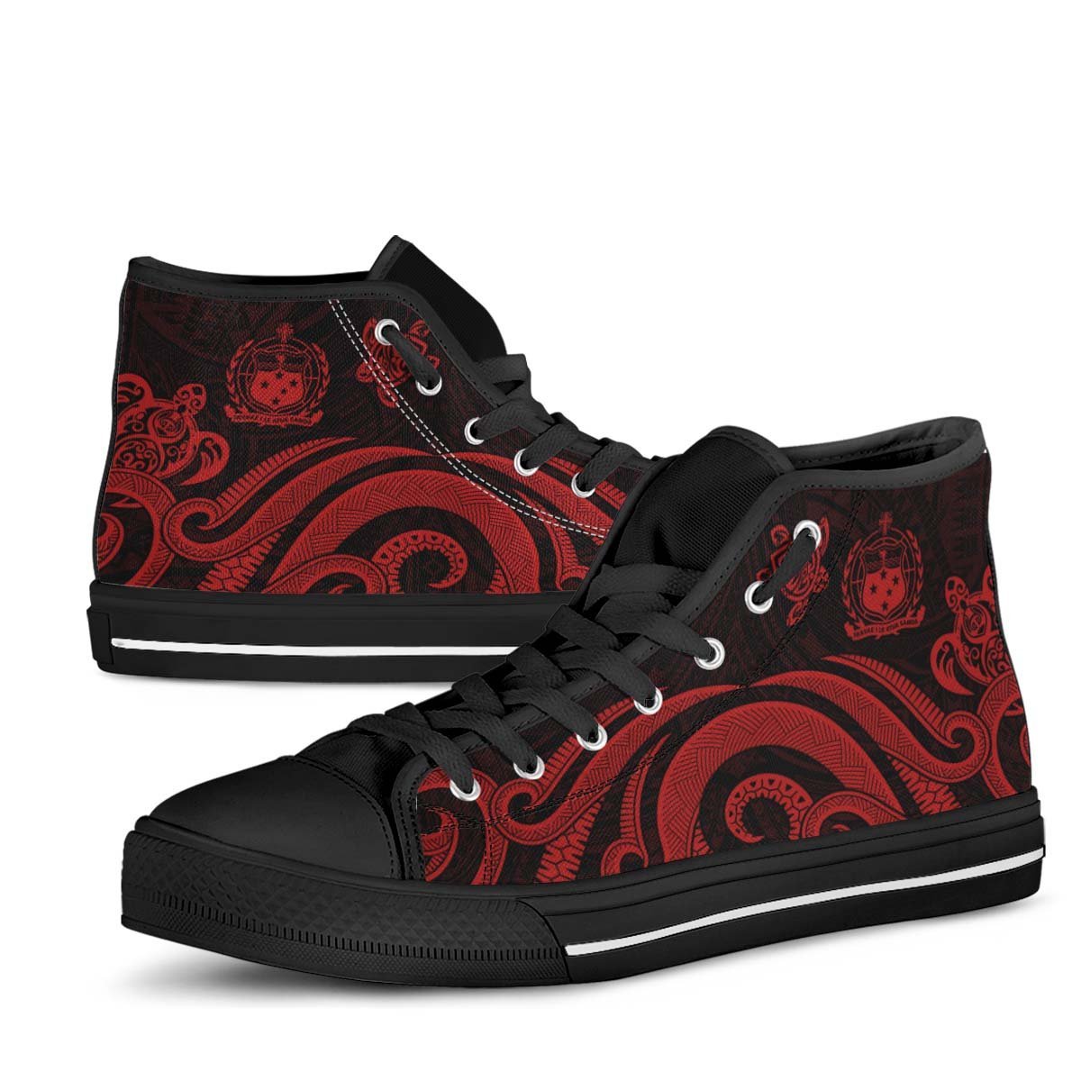 Samoa High Top Shoes - Red Tentacle Turtle - Polynesian Pride