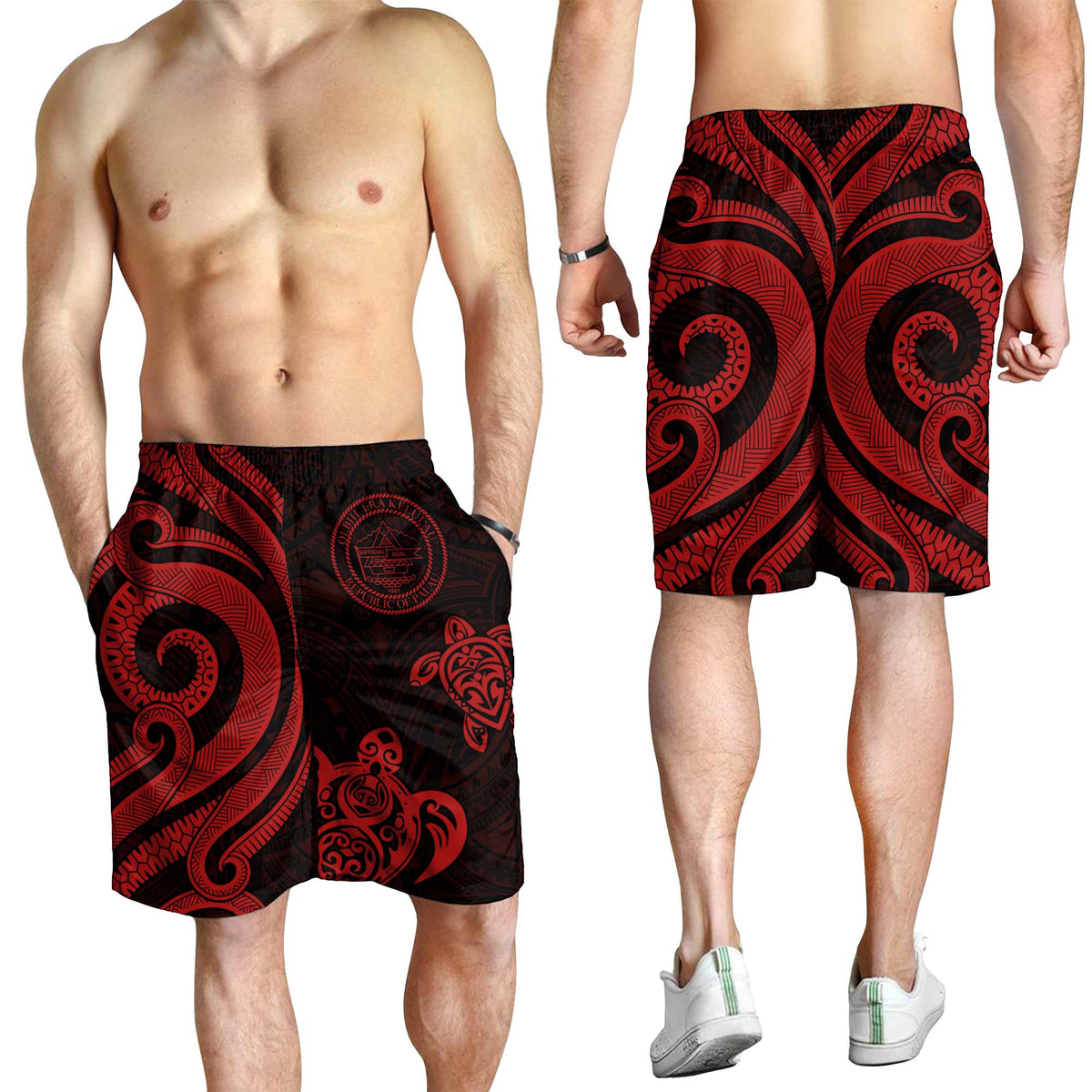 Palau Men's Short - Red Tentacle Turtle - Polynesian Pride