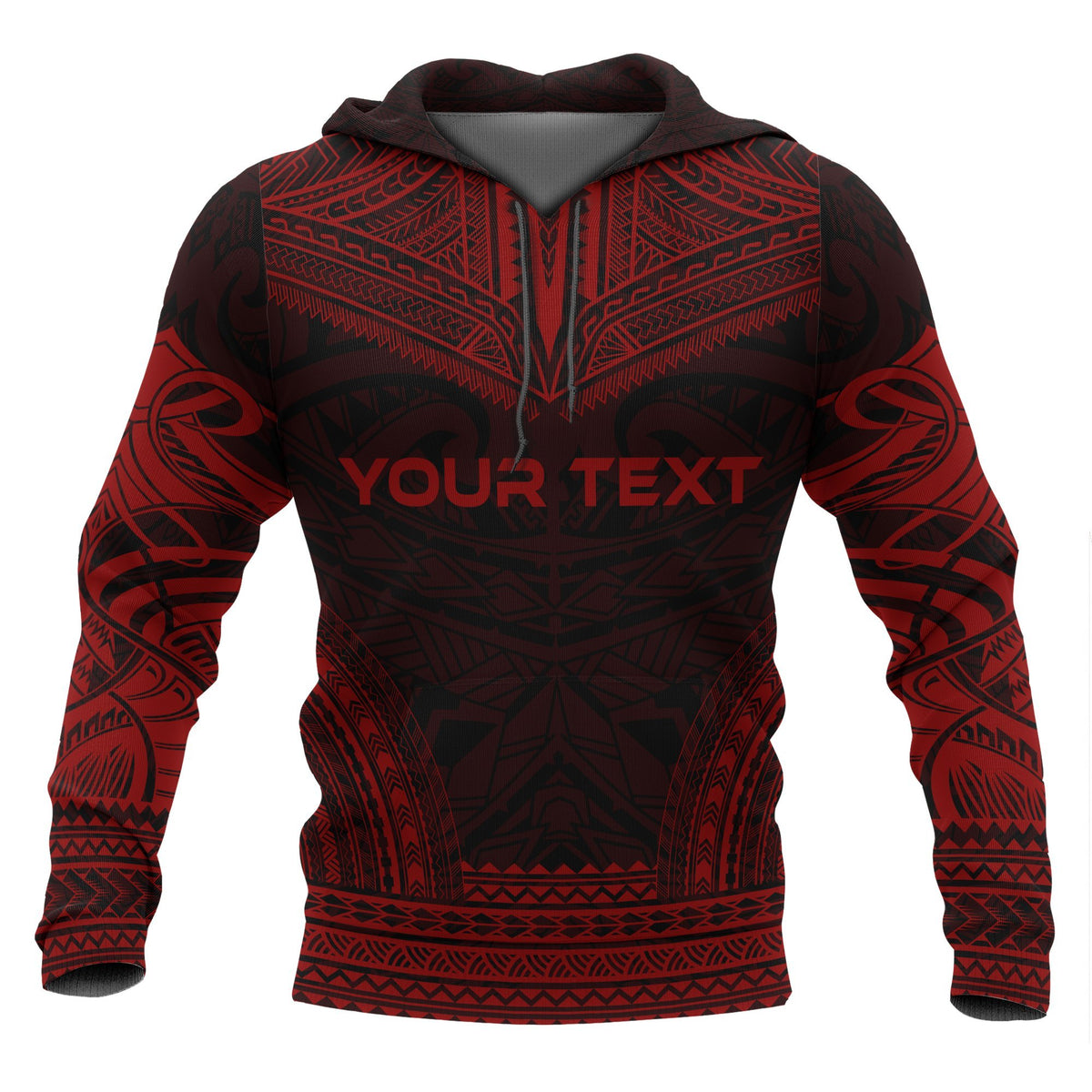 Northern Mariana Island Polynesian Chief Custom Hoodie Red Version - Polynesian Pride