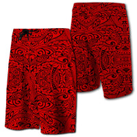 Hawaii Polynesian Culture Board Shorts Red Men Red - Polynesian Pride