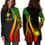 Marshall Islands Women's Hoodie Dress - Reggae Polynesian Tentacle Tribal Pattern - Polynesian Pride