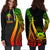 Tuvalu Women's Hoodie Dress - Reggae Polynesian Tentacle Tribal Pattern - Polynesian Pride