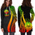 Tahiti Women's Hoodie Dress - Reggae Polynesian Tentacle Tribal Pattern - Polynesian Pride