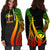 Hawaii Women's Hoodie Dress - Reggae Polynesian Tentacle Tribal Pattern - Polynesian Pride