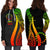 Cook Islands Women's Hoodie Dress - Reggae Polynesian Tentacle Tribal Pattern - Polynesian Pride