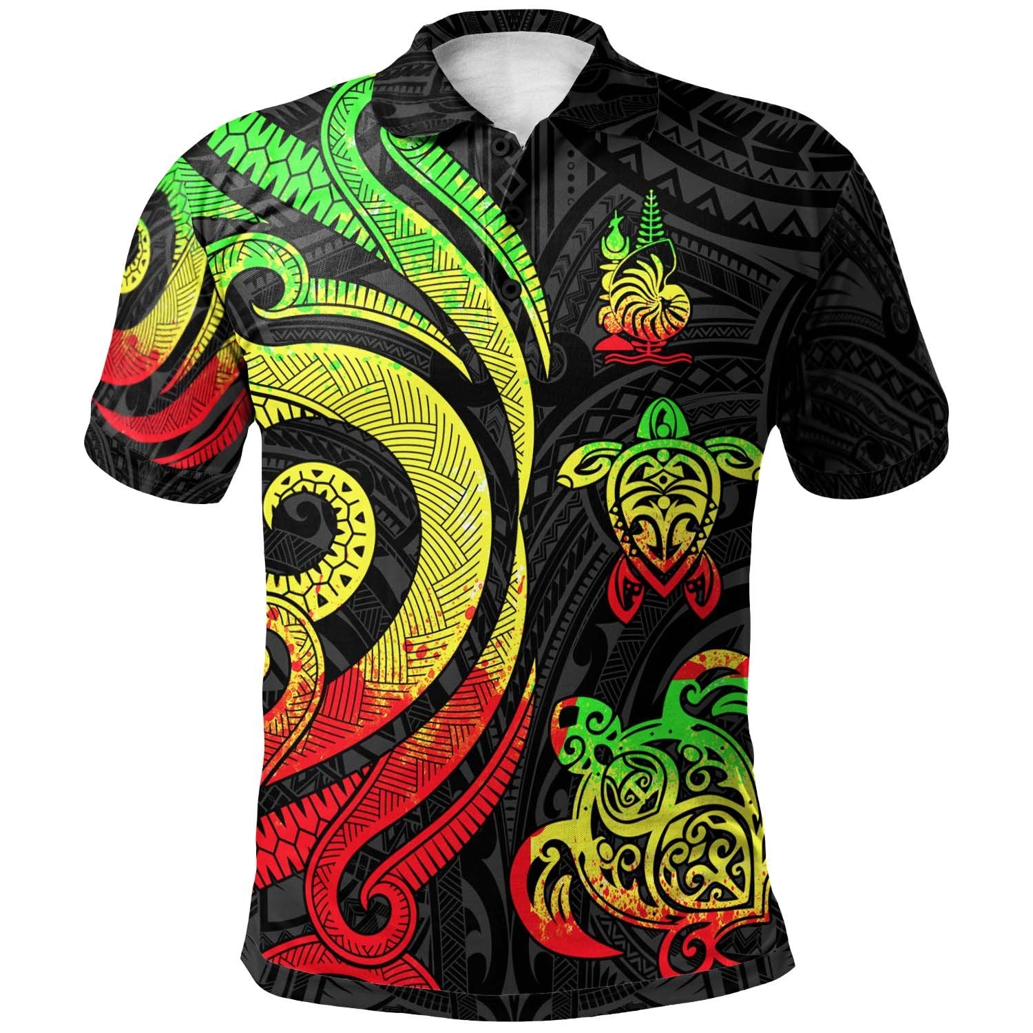 New Caledonia Polo Shirt Reggae Tentacle Turtle Unisex Reggae - Polynesian Pride