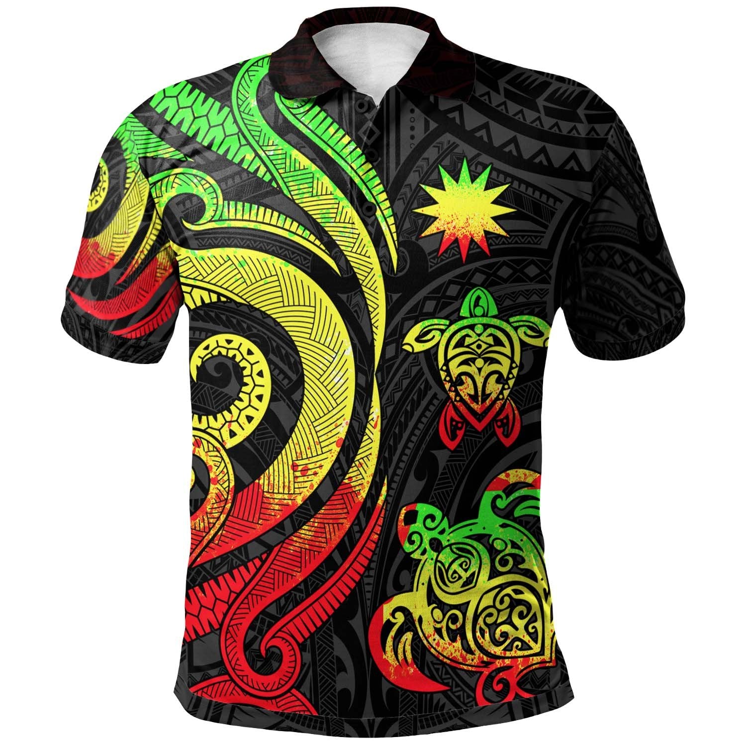 Nauru Polo Shirt Reggae Tentacle Turtle Unisex Reggae - Polynesian Pride