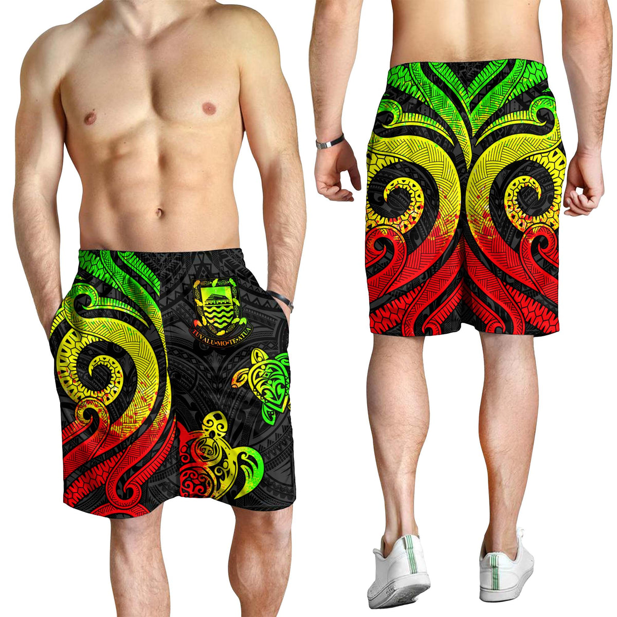 Tuvalu Men's Short - Reggae Tentacle Turtle - Polynesian Pride