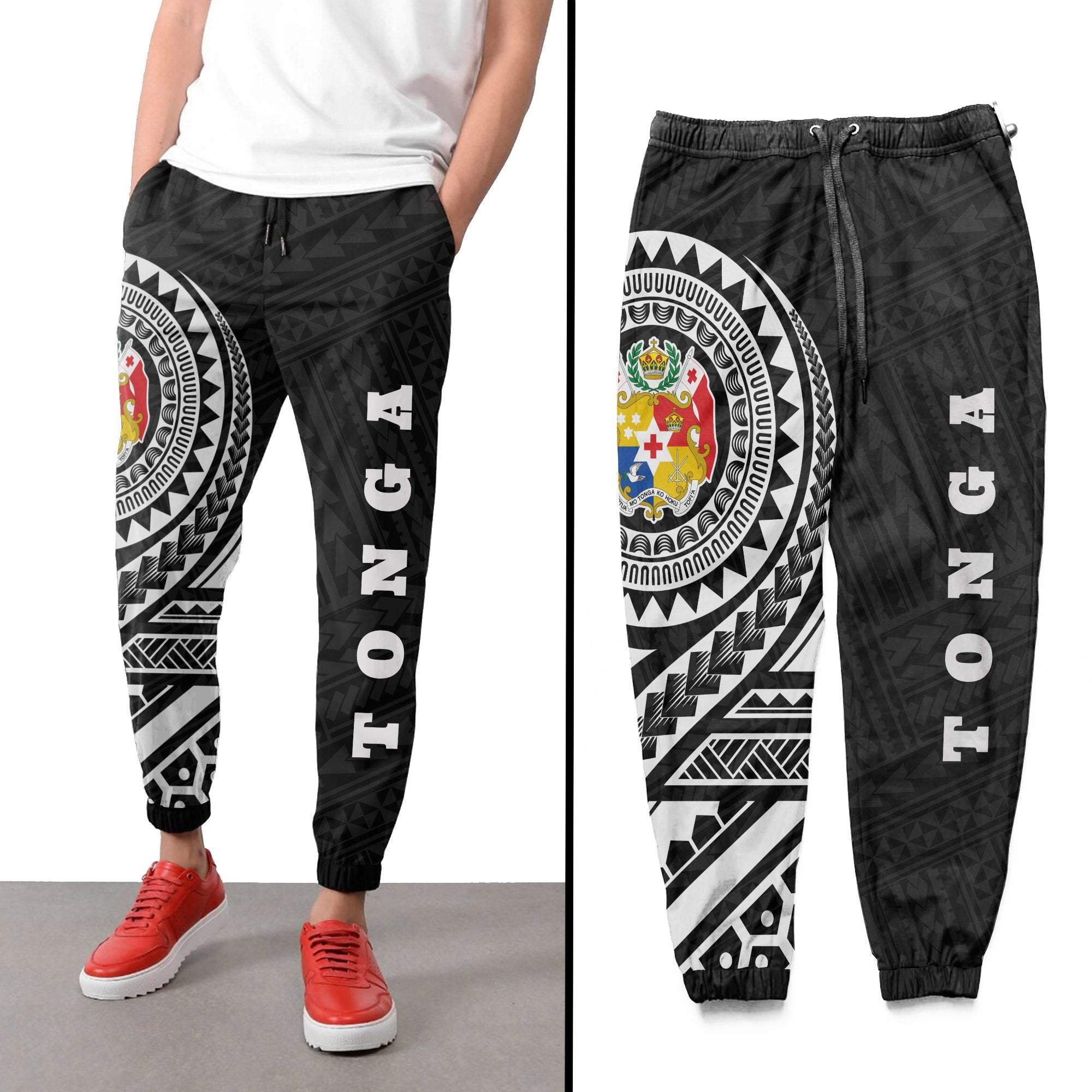 Tonga Rising Sweatpants (White) A6 Unisex White - Polynesian Pride