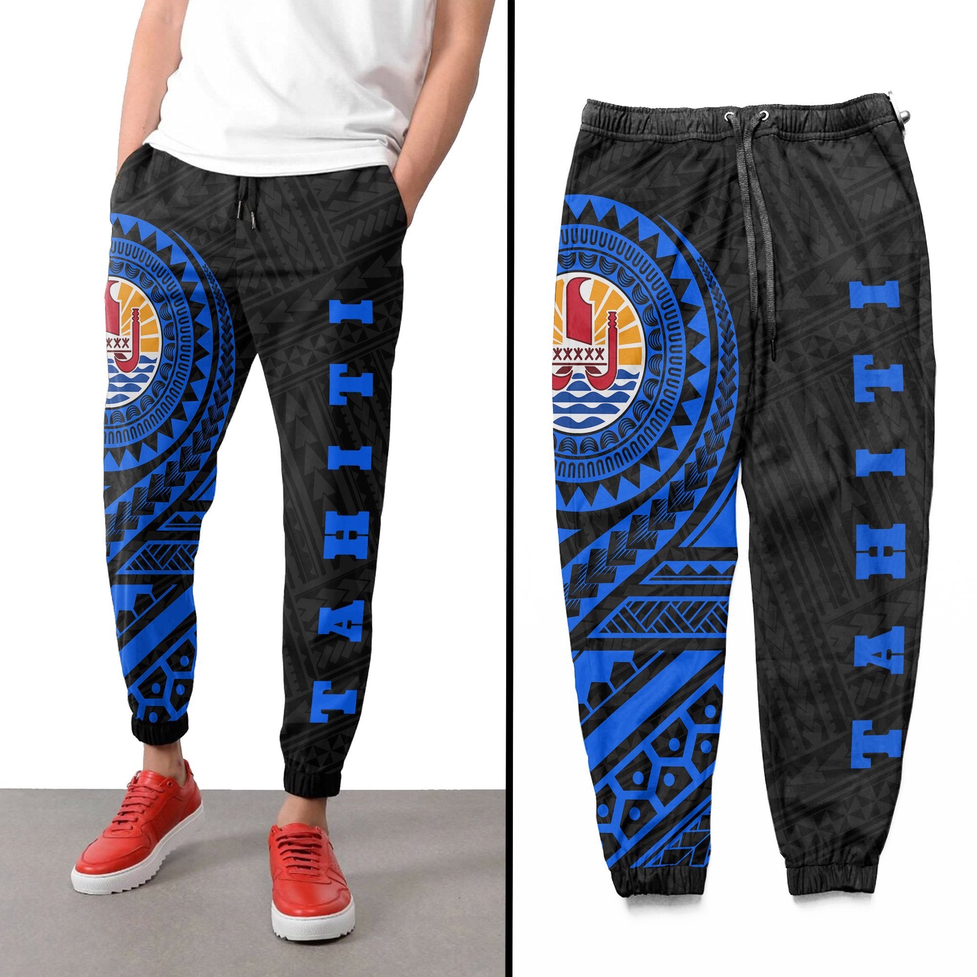 Tahiti Rising Sweatpants (Blue) A6 Unisex Blue - Polynesian Pride