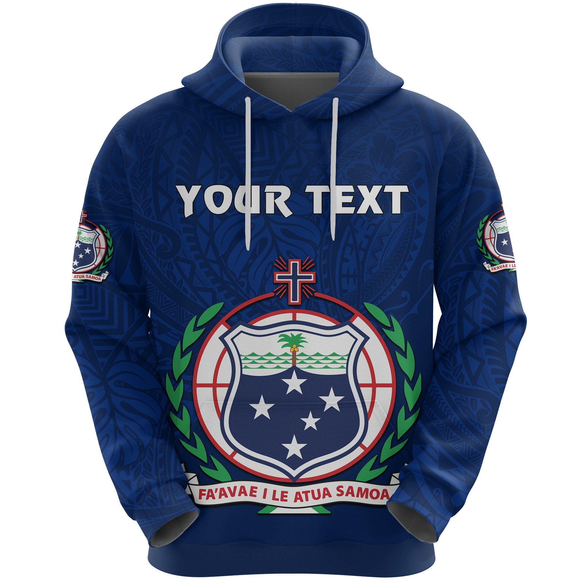 Custom Manu Samoa Rugby Hoodie Simple Style Blue Unisex Blue - Polynesian Pride