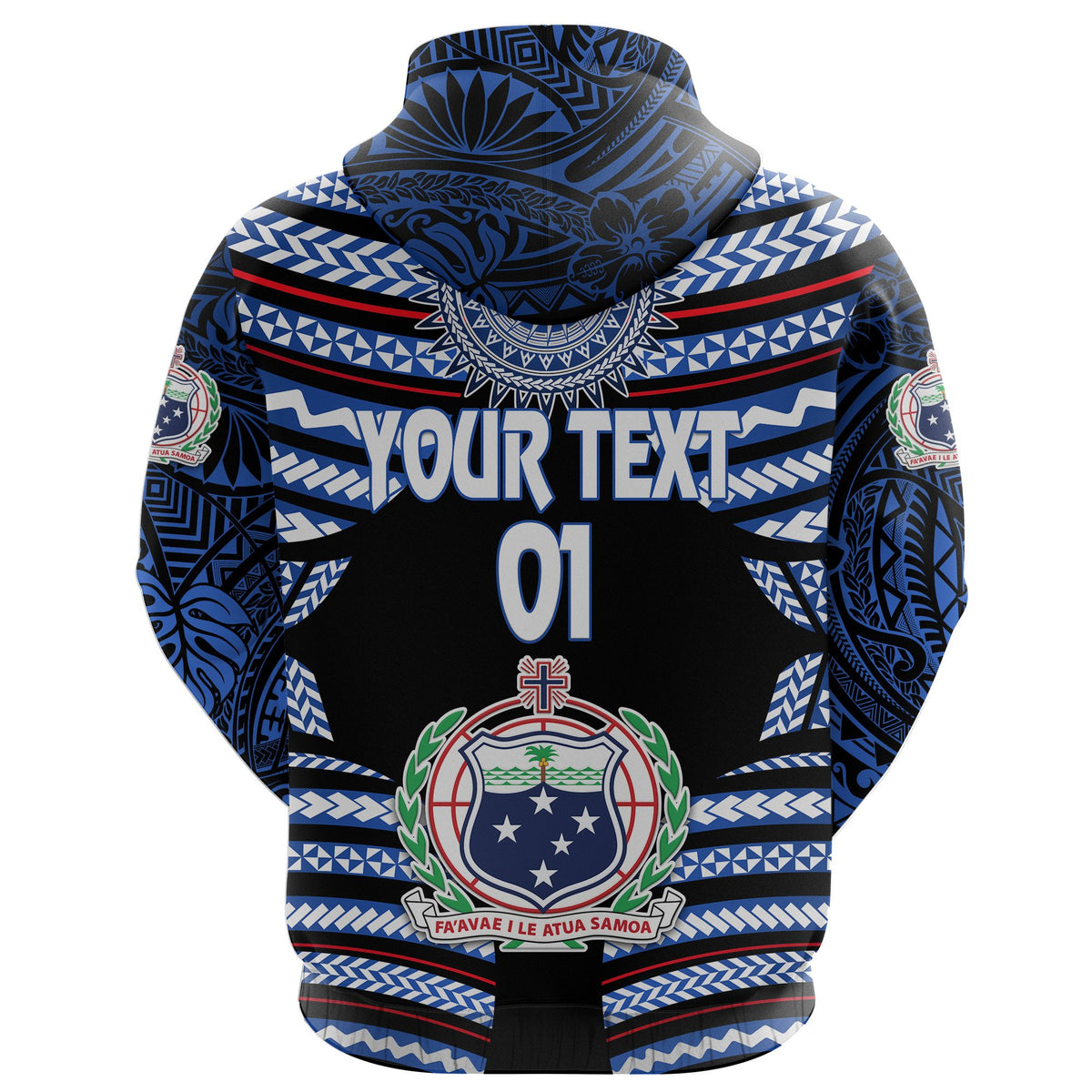 Custom Manu Samoa Rugby Hoodie Creative Style Black, Custom Text and Number - Polynesian Pride