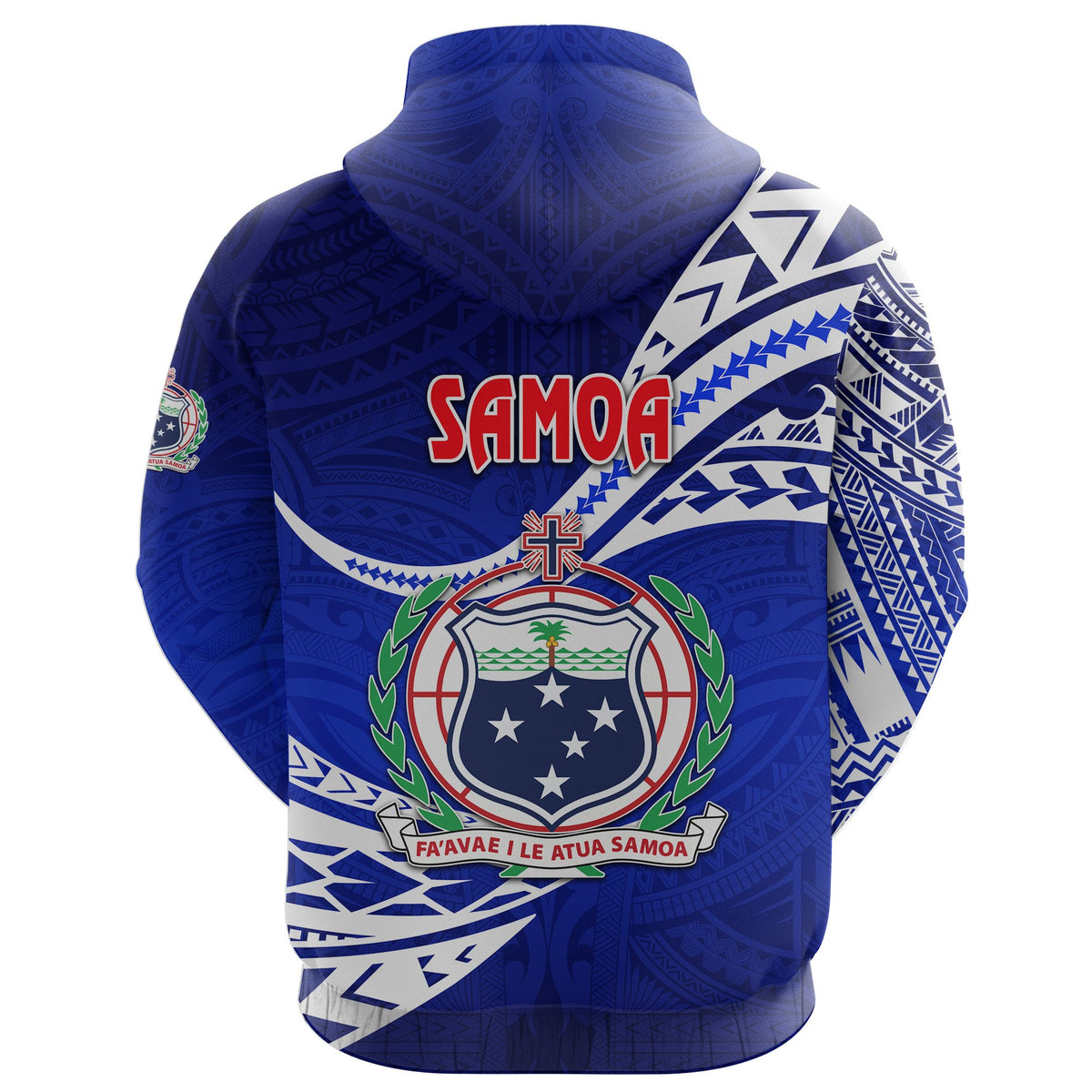 Manu Samoa Rugby Zip Hoodie Unique Version Blue - Polynesian Pride