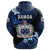 Custom Manu Samoa Rugby Hoodie Unique Vibes Coat of Arms Blue - Polynesian Pride