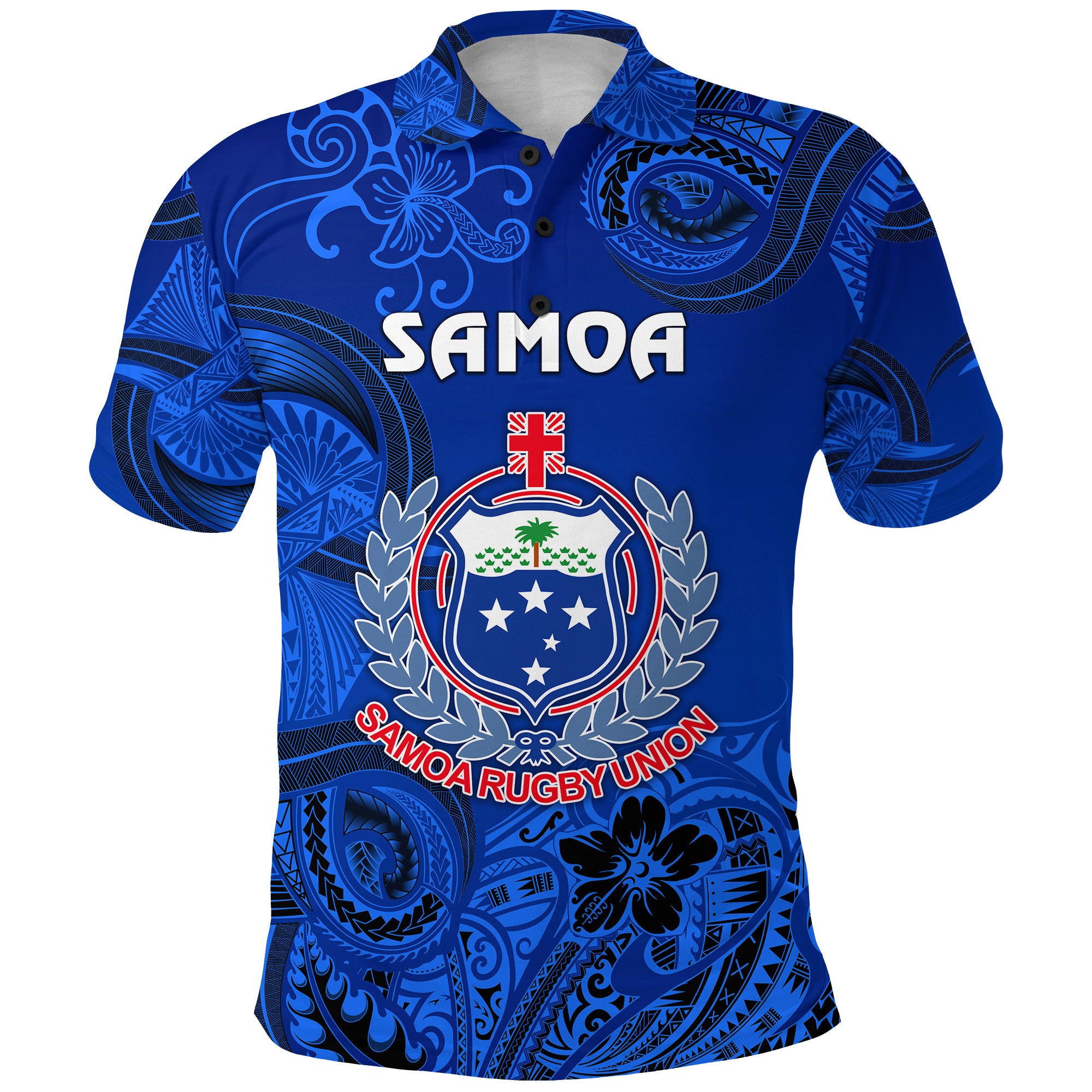 Custom Samoa Manu Polo Shirt Rugby Unique Style Full Blue LT8 - Polynesian Pride