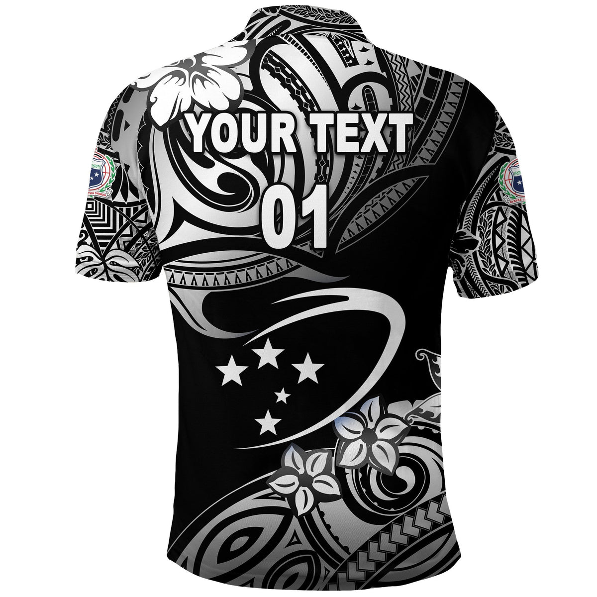 Custom Manu Samoa Rugby Polo Shirt Unique Vibes Black, Custom Text and Number - Polynesian Pride