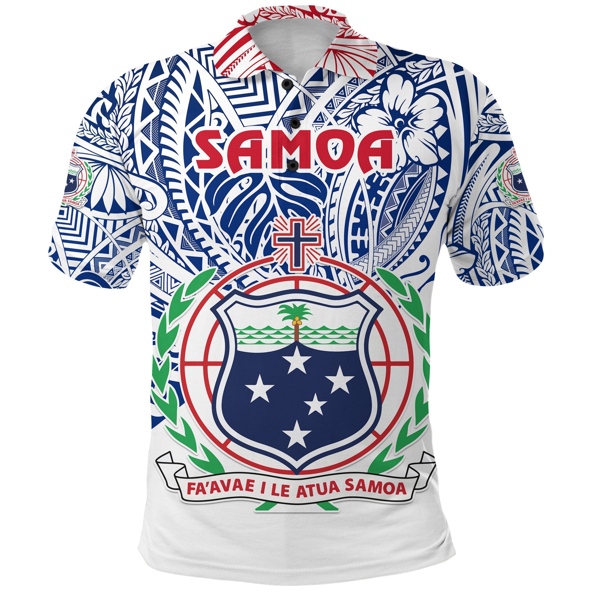 Manu Samoa Rugby Polo Shirt Simple Style White Unisex White - Polynesian Pride