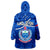 Samoa Rugby Manu Samoa Polynesian Hibiscus Blue Style Wearable Blanket Hoodie LT14 - Polynesian Pride