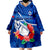 Samoa Rugby Manu Samoa Polynesian Hibiscus Blue Style Wearable Blanket Hoodie LT14 - Polynesian Pride