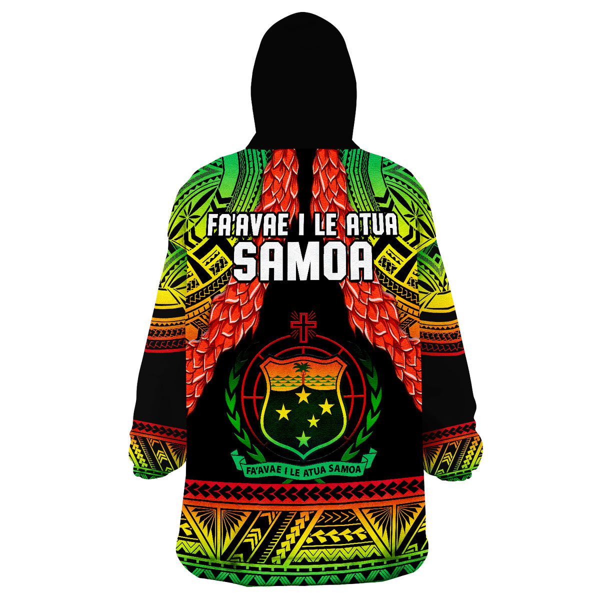Samoa Rugby Teuila Torch Ginger Gradient Style Wearable Blanket Hoodie LT14 - Polynesian Pride