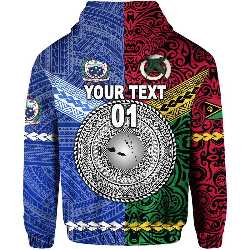 Custom Samoa and Vanuatu Hoodie Together LT8 - Polynesian Pride